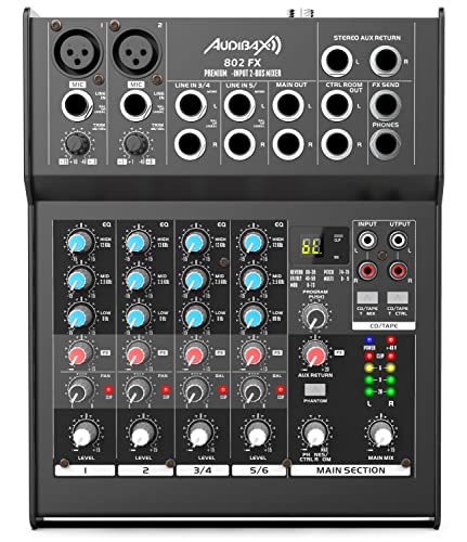 Audibax 802 FX Mesa Mezclas 6 Canales y Efectos