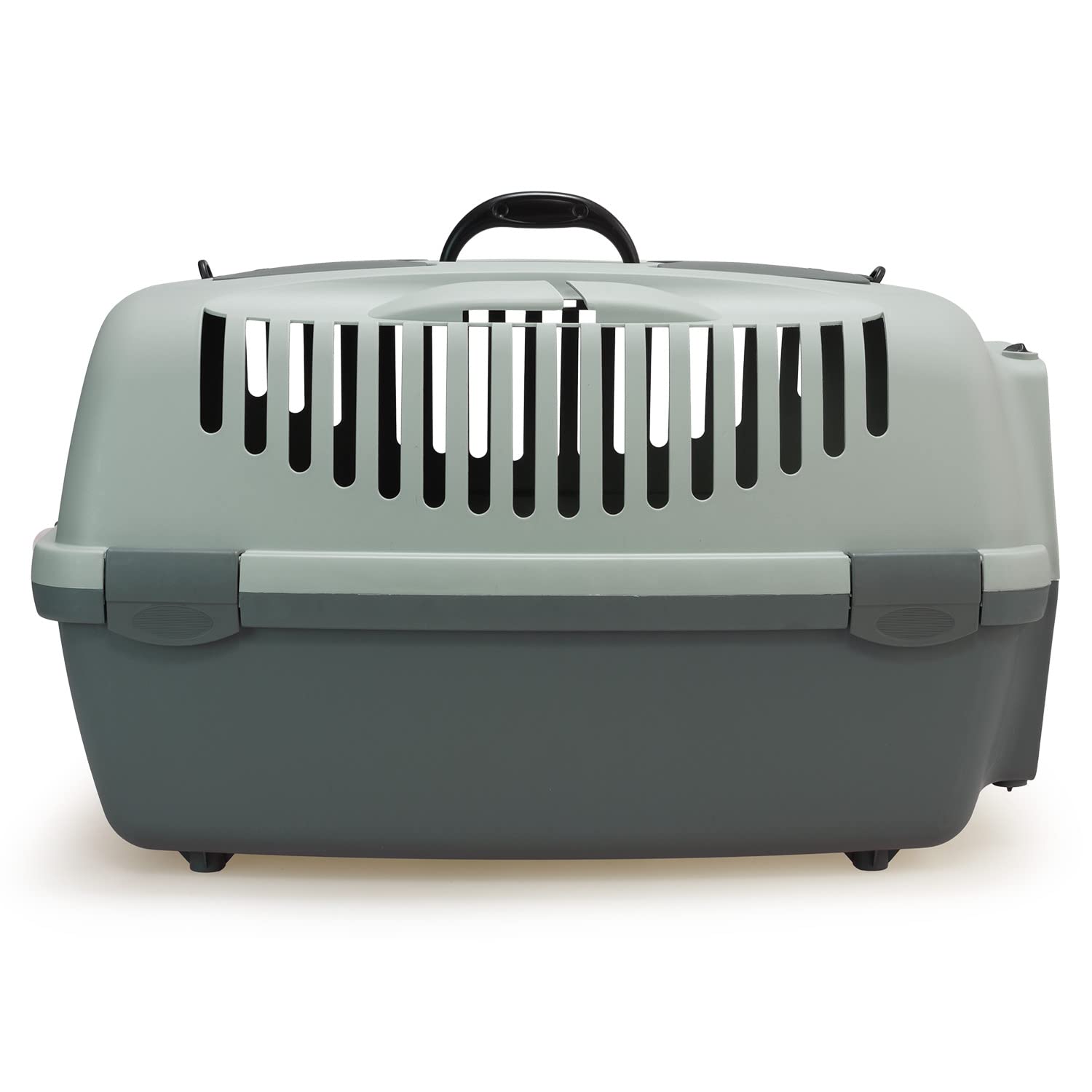 Arquivet Ecoline Trasportino in plastica riciclata per animali domestici - 61 x 40 x 38 cm - con almeno il 90% in plastica riciclata - rigida per cani e gatti con ventilazione, Foggy Green, Grande