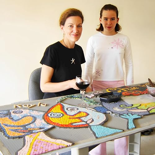 JIAMIAN 360 Stücke Glasfliesen, Mosaikglasstücke Mischfarbe, kleine Mini-Mosaik-Fliesen zum Basteln, für Basteln, Deko, Drinnen, Draußen(Rot)