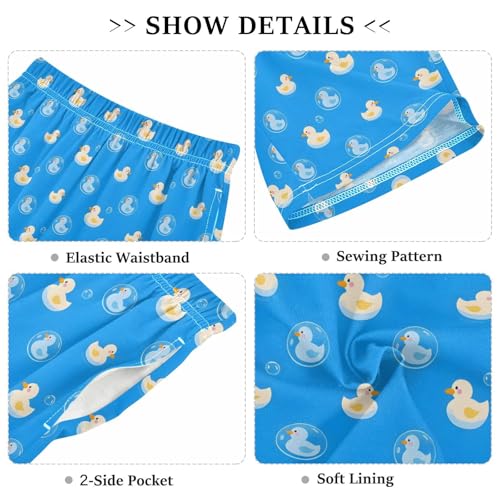 Ducks Pajama Pants Short Sleep Pants Pajama Bottoms Elastic Waist with Pockets 6-14 Years3