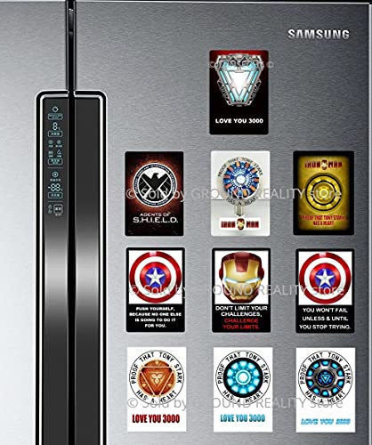 Image of LADY HAWK Iron Man Arc Reactor Poster Miniature Picture with magnetic backing. A Memorable Gift for all his fans. Directly sticks to any Metal Surface. Size 10x7cms Ironman Poster Mini Series (AV57)