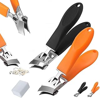 Wide Opening Anti-Splash Slanted Nail Clipper, 2026 New Slanted Nail Clippers, Curved Toenail Clippers for Thick Toenails, Ingrown Nail Clippers Wide Slanted Clippers for Women Men (Orange+Black)