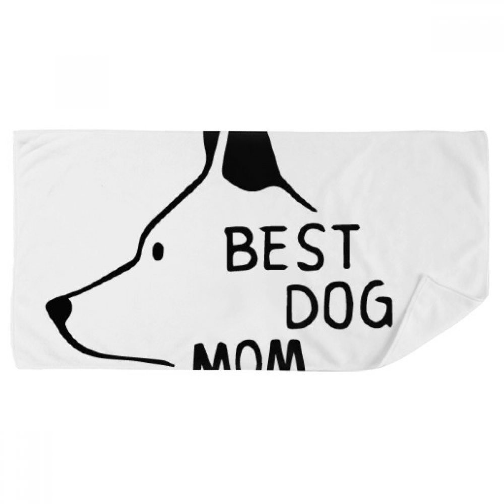 Serviette de bain Chien Maman cadeau idéal au design doux multicolor 35x70