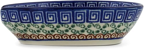 Miniatura 3 de Auténtico soporte de cuchara de cerámica polaca en diseño del mar griego hecho a mano en Bolesławiec Polonia por Ceramika Artystyczna + certificado