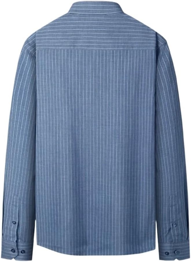 Vertical Striped Long-Sleeved Shirt Men's Fall Casual Light Business Versatile Men's Shirts