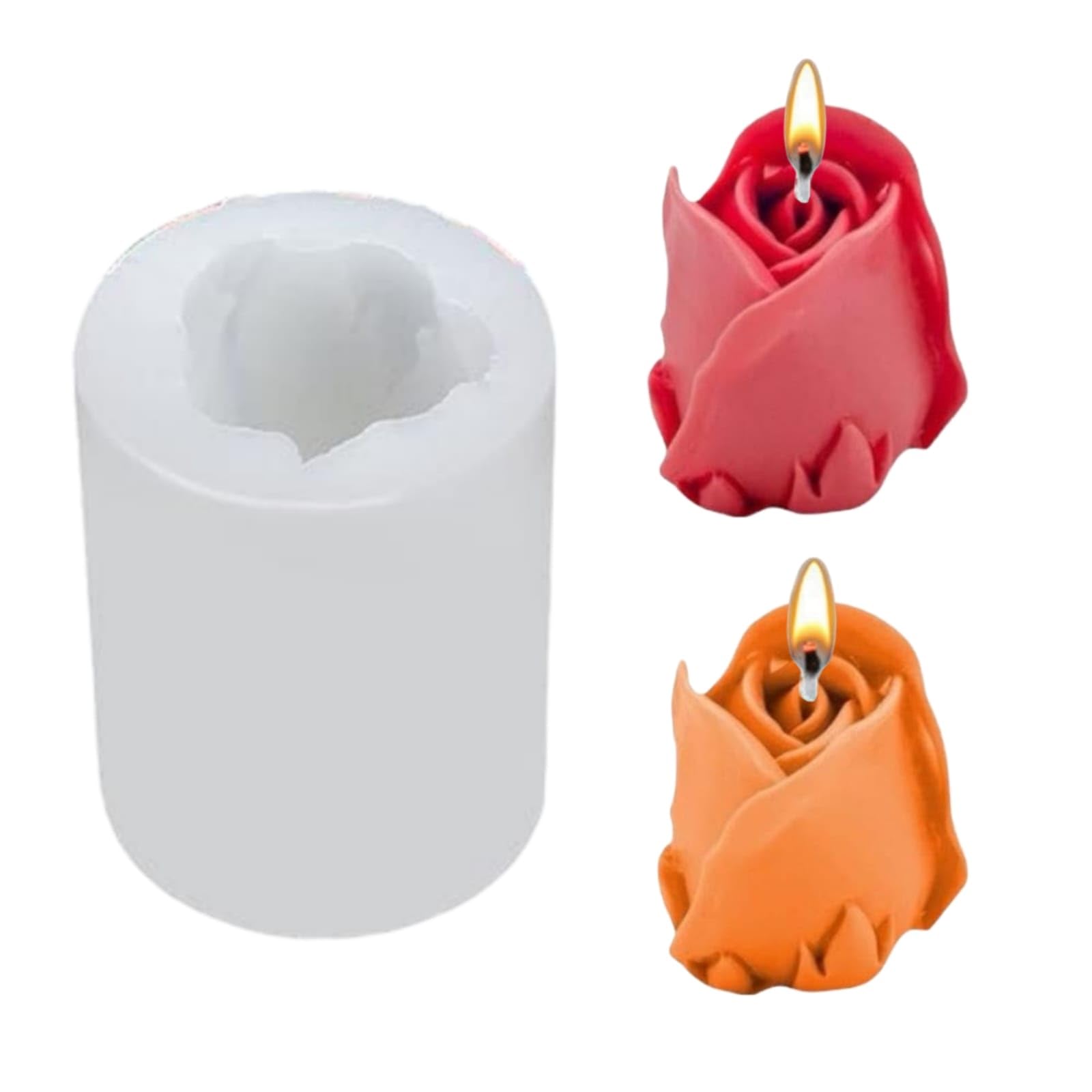 SOFTCREATO Tulip Rose Bud Flower Shape Candle Making Silicone Molds | Round 3D Rose Bloom Flower Candle Silicone Mould | for DIY Handmade Chocolate Mousse Dessert Soap Cake Aromatherapy Resin Art Craft Making Home Party Decoration