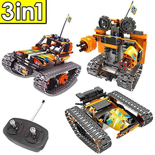FunTomia QIHUI 3in1 Auto Roboter - Ferngesteuertes Steckbaustein Technik Auto / Wagen - 392 Klemmbausteine - NO. 8016 – Bild 2