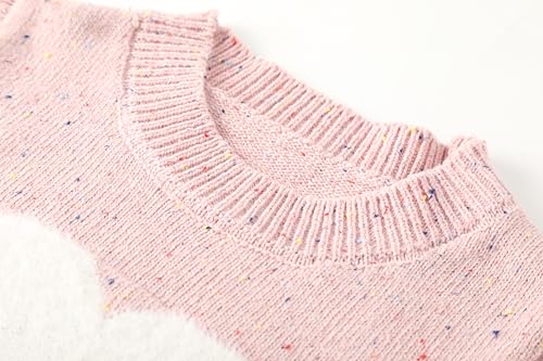 DAIMIDY Girl's Sleeveless Crew Neck Cute Heart Print Sweater Vests, A01Pink， 12-13 Years = Tag 1703