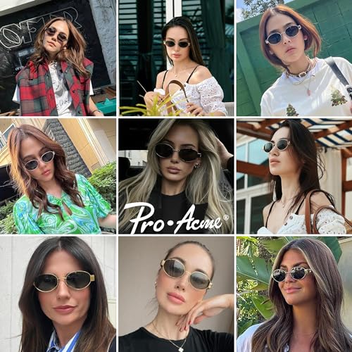 Pro Acme Oval Retro 90s Sunglasses,Oversized Designer Trendy Sunglasses for Women and Men Sun Glasses Shades UV400 Protection2