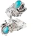 Tskies: Silver Rings for Women, Adjustable Natural Turquoise Stones 100% Navajo American Made Jewelry