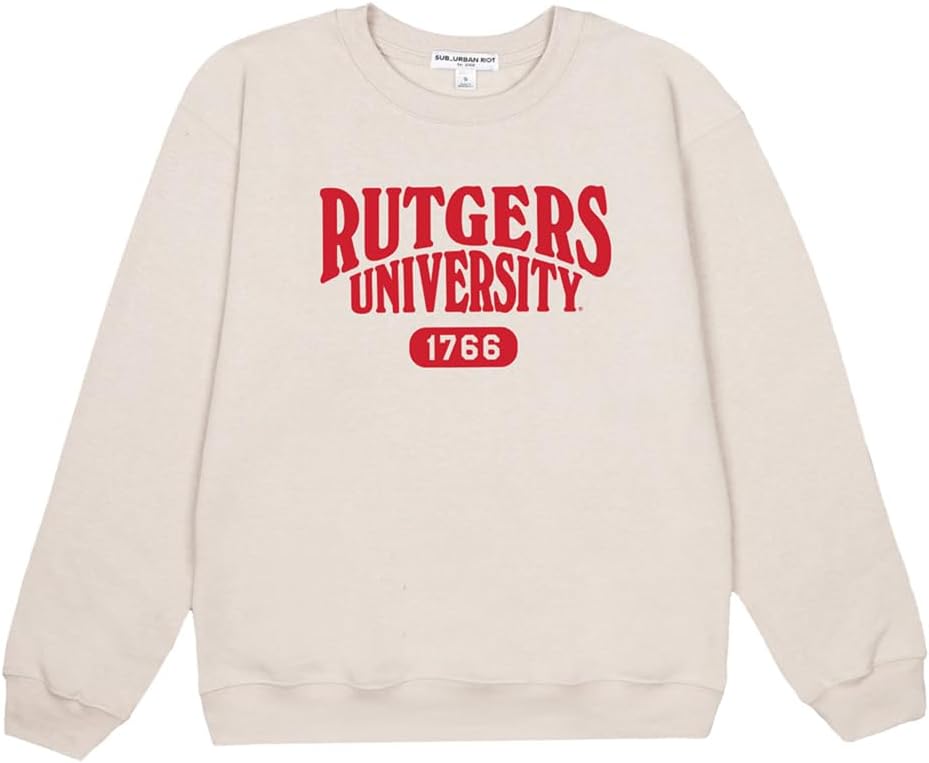 Suburban Riot Rutgers University Official Established School Willow Women's Long Sleeve Fleece Sweatshirt