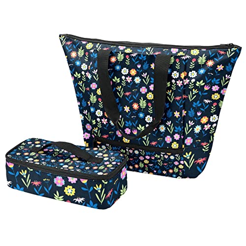 Sac fourre-tout et boîte à déjeuner isotherme de voyage multicolore