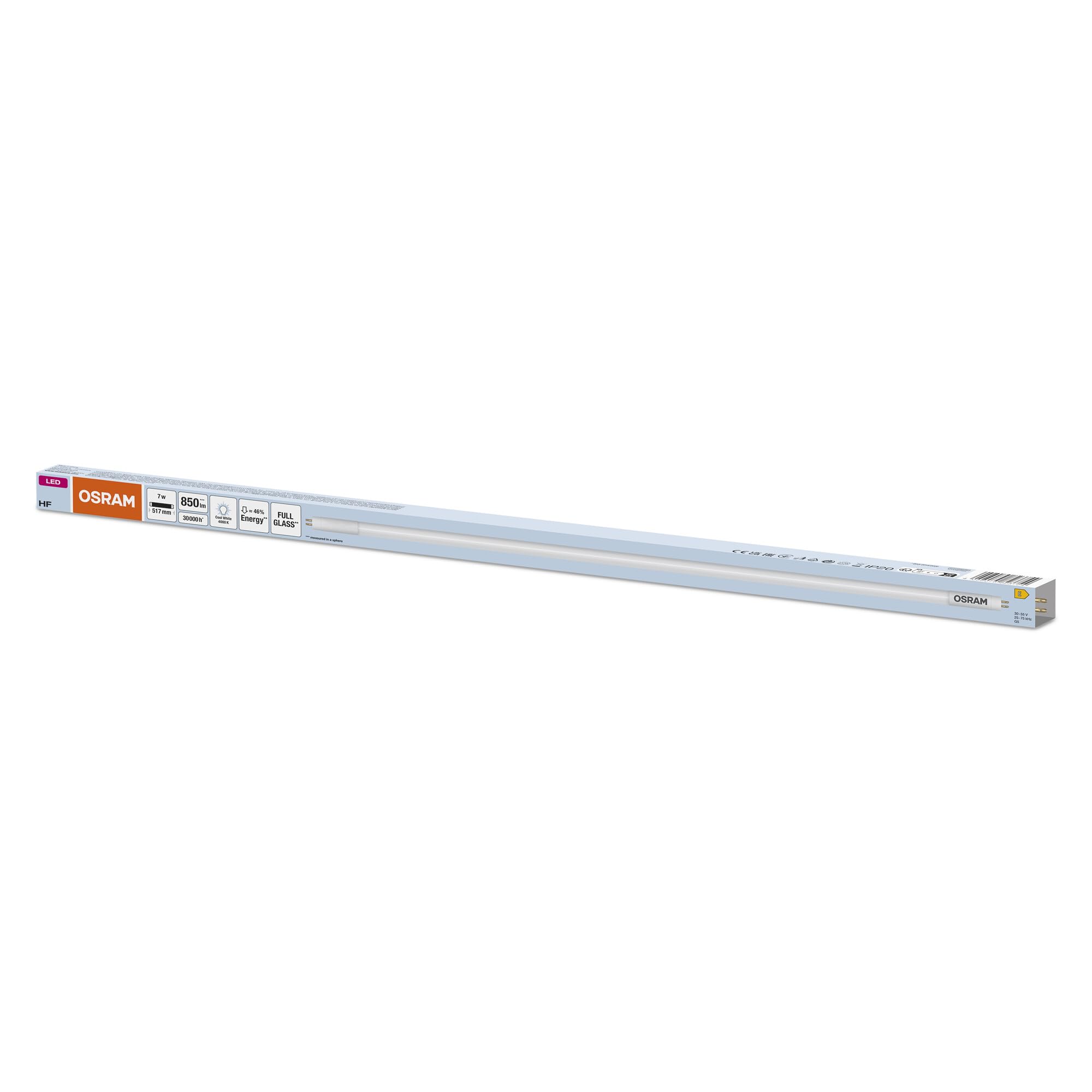 OSRAM LED TUBE T5 HF L13 CORTO 517 mm, tubo LED lineare, 7W, 850lm, 4000K, luce bianca fredda, sostituzione LED per tubi fluorescenti T5 con attacco G5, lunga durata, basso consumo energetico