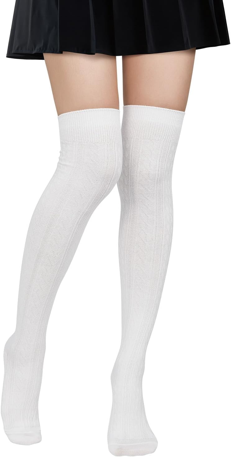 Century Star Thigh High Socks Long Over Knee High Socks for Women Casual Athlete Striped Knee High Stocking