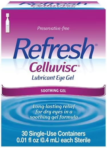 Refresh Celluvisc Lubricant Soothing Eye Gel, 0.01 oz Single Use Vials, 30 Count Per Box (6 Boxes) by Refresh
