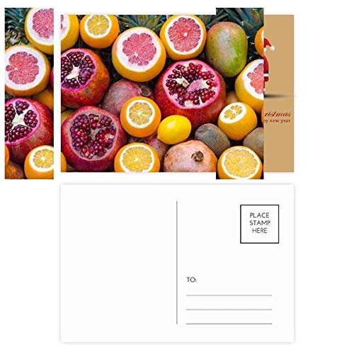 Cartes postales de Noël originales pour éviter les vœux banals avec des fruits tropicaux