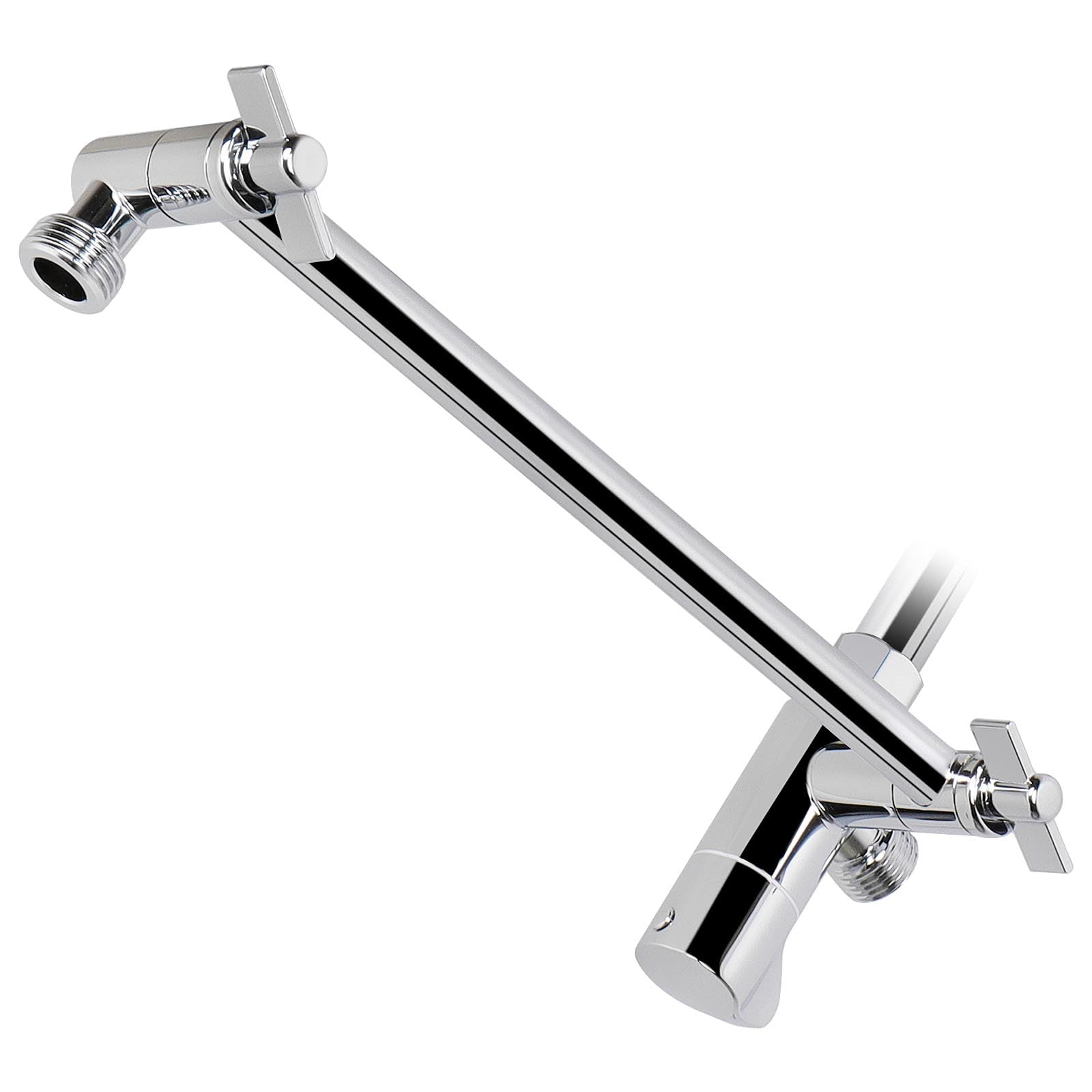 NearMoon Brazo de ducha ajustable, conexión universal, brazo de extensión de acero inoxidable sólido, ajuste el ángulo para mejorar la experiencia de ducha, fácil de instalar, antifugas (con válvula