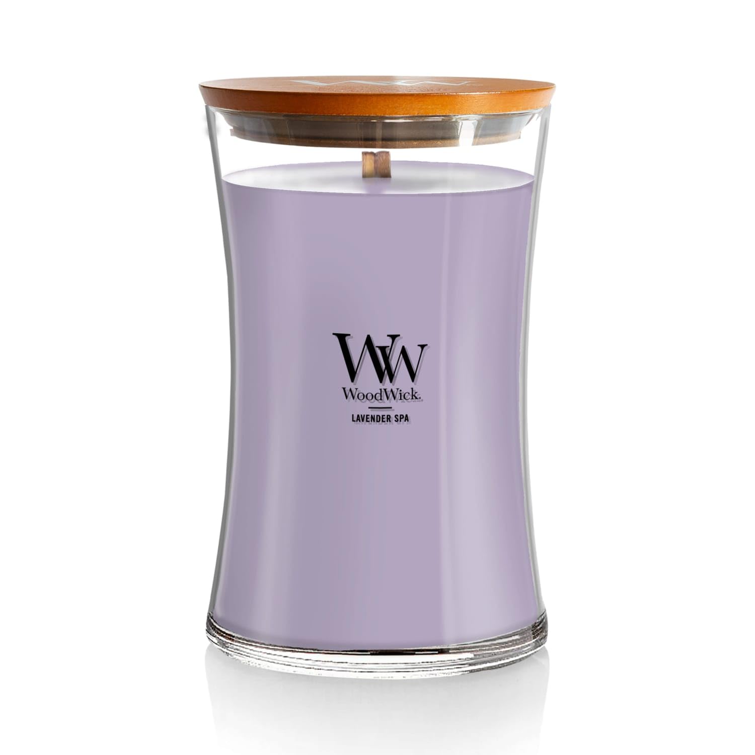 Lavender Spa Gifts for Women and Men, 21.5 oz Large Hourglass Candle with Crackling Wick