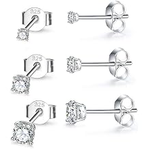 MASOP VOGU 2-8 mm الفضة الاسترليني مكعب أقراط الزركونيا مسمار مجموعة Hypoallergenic صغيرة جولة الكرة 14 K الذهب الأبيض مطلي جولة قطع تشيكوسلوفاكيا محاكاة الماس الغضروف ترصيع للنساء الرجال