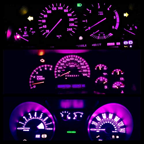 Image of WLJH Pink Plug-and-Play LED Dash Cluster Kit for 1987-1991 Jeep Wrangler | 3030 SMD, Amber, No Soldering, Stable Light Output, Instrument Warning Indicator Backlight, Twist Sockets, 8-Pack