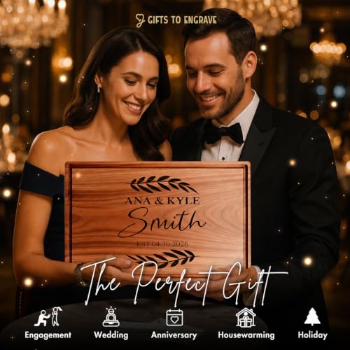 Personalized Christmas Gift for Couples - Custom Engraved Cutting Board, Walnut Wood Charcuterie Board, Unique Holiday Gift for Family, Newlyweds, or Housewarming, Custom Kitchen Decor - Image 2