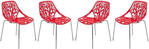 Miniatura 13 de LeisureMod Juego de 4 sillas de comedor modernas con patas cromadas - Sillas de comedor contemporáneas con estilo Menta,Negro