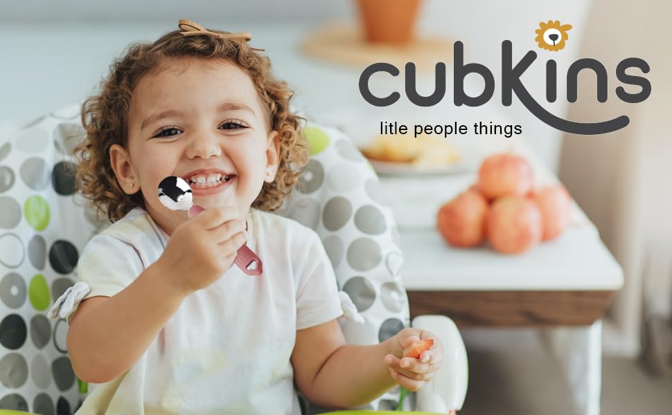 Cubkins Steel Head Spoon for Babies with Soft Silicone Handle | Non Toxic, Food Safe and BPA Free | Washable and Reusable (Raspberry) - Image 9 thumbnail