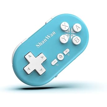 ShanWan Bluetooth-Gamepad, Mini-Wireless-Controller f&uuml;r Switch, Windows, Android, iOS und PS 4 (Blau)