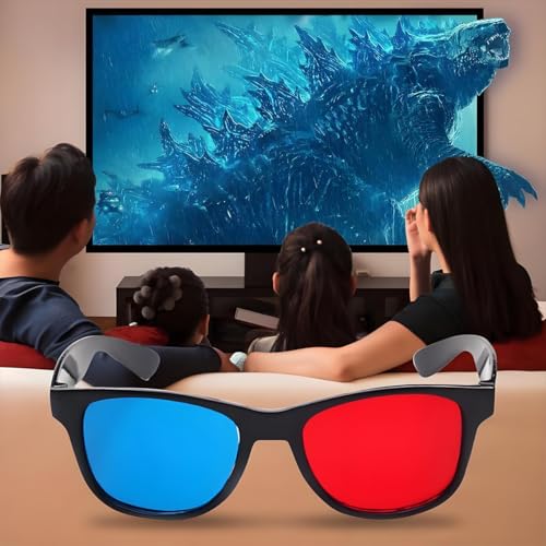 image for Gnimup 2 Pack 3D Glasses for Movies at Home - Red Blue 3D Viewing Glas