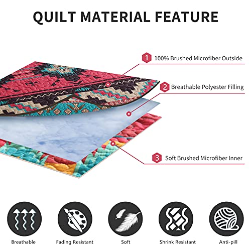 Qucover Tagesdecke Bettüberwurf aus Mikrofaser Gesteppte Indische Decke 150 x 200 cm Boho Exotik – Bild 5