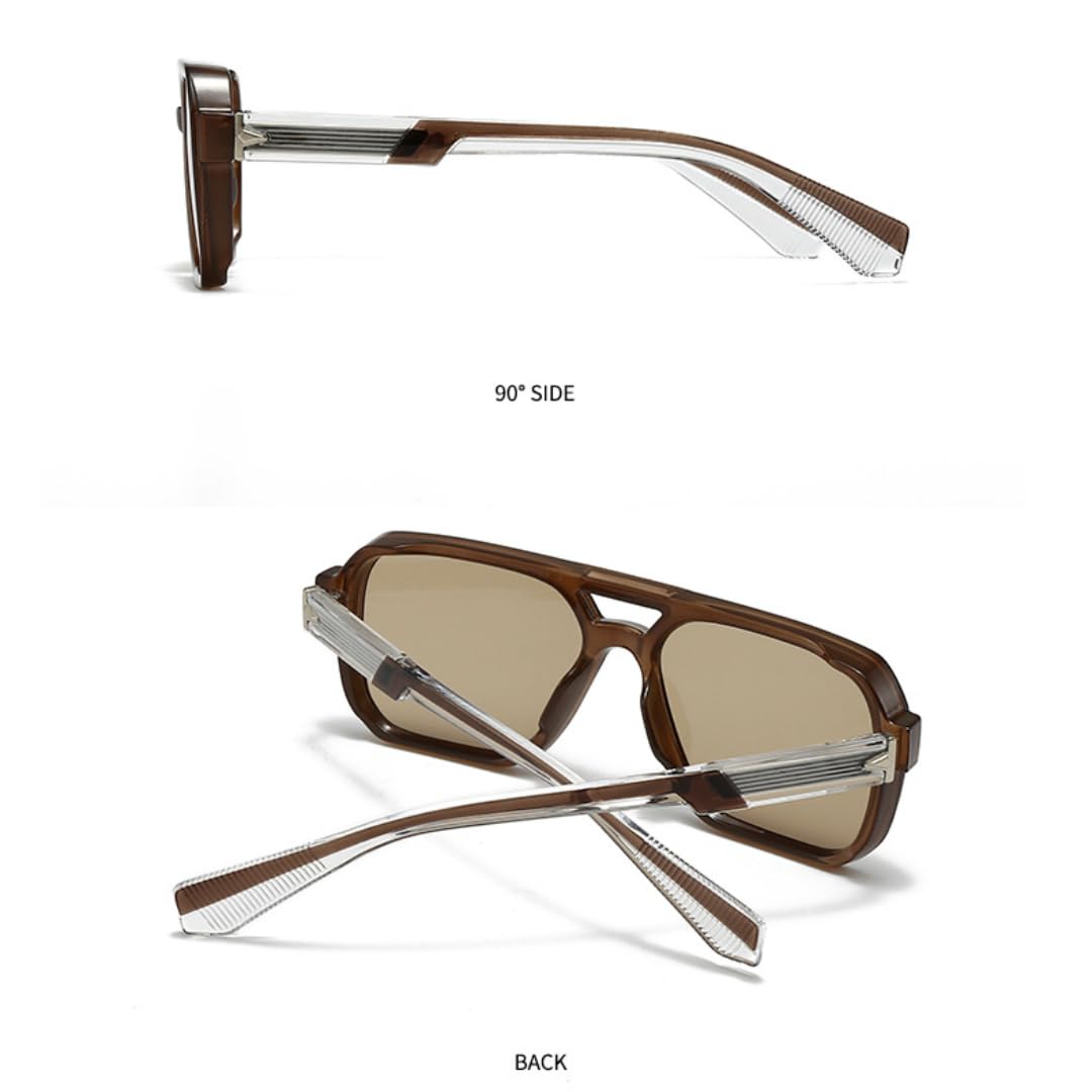 Gafas de sol para hombre y mujer, estilo retro con remaches, tonos azul té, protección UV400, gafas de sol degradadas para exteriores.