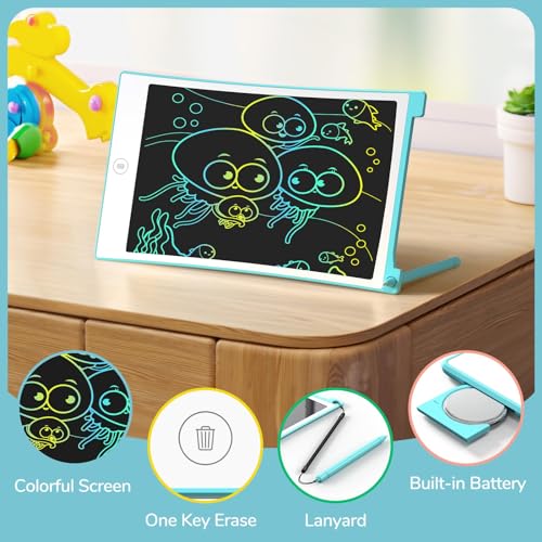 LCD Schreibtafel 2 Pack, 8.5 Zoll Tablet für Kinder und Erwachsene, Löschbarer, Wiederverwendbarer Schreib-Zeichenblock, mit Abschließbar Löschen-Taste (Blau+Rosa)
