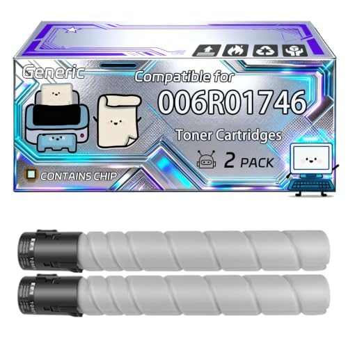 Image of 006R01746 Toner Cartridges Compatible for Xerox AltaLInk C8130 C8135 C8145 C8245 C8155 C8170 C8235 C8255 C8270 Printers, With Chip, 36000 Pages, Vibrant Colours (2 Pack Black)