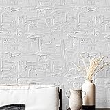 Heroad Brand 15.5"x78.7" White Cement Wallpaper Distress Frosted Peel and Stick Wallpaper Vintage Th