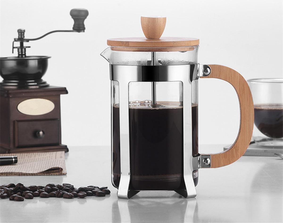 DUJIAOSHOUCafetiere French Press Coffee Maker Small Tea Press 350ml/12oz 1-2 Cup, Glass