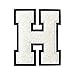 2 1/2" Heat Seal Chenille Small Varsity Letter H - White on Black