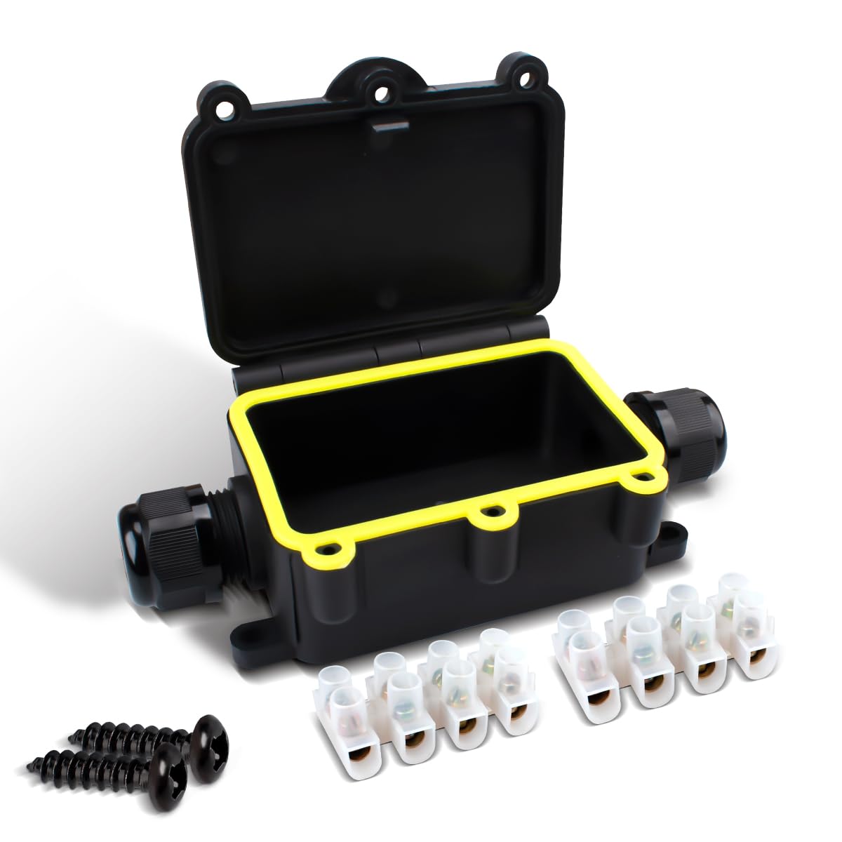 Innfeeltech 1 Pcs Electrical Junction Box Waterproof, Outdoor Waterproof Cable Connection Box LF-2068-2T, 2 Ways for Wire Diameter 5 to 12mm