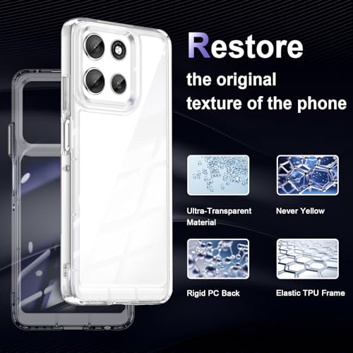 Image of Case for Motorola Moto G56 5G, Military Grade Drop Protection Phone Case, Yellowing Resistant, Anti-Scratch Hard PC Back, Shockproof Hard Ultra-Thin Protective Cover, Clear
