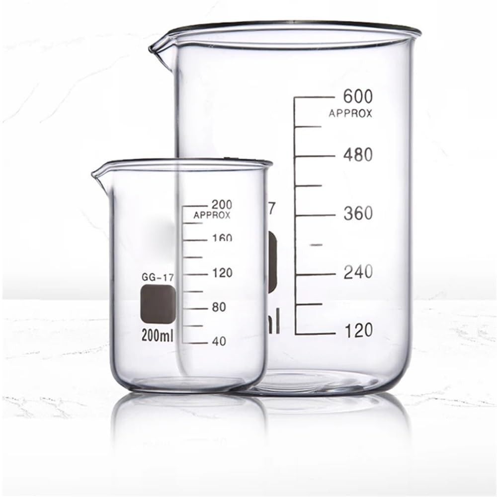Attrezzature e forniture di laboratorio 1 set di becher in vetro borosilicato da laboratorio, dimensioni delle attrezzature, tazza graduata for