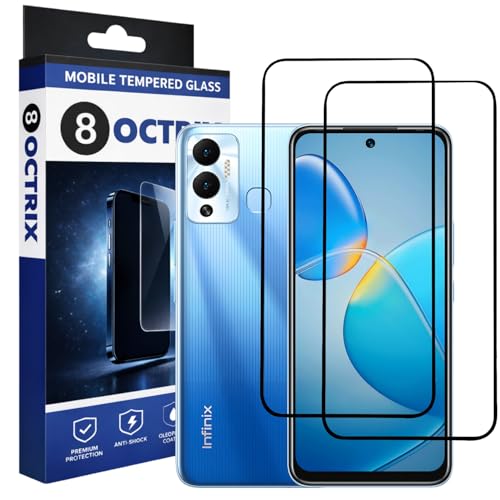 Image of Military-Grade Tempered Glass Screen Protector Compatible for Infinix Hot 12 / Hot 12 Play with Edge to Edge Coverage - Case Friendly, Anti-Scratch & Bubble-Free Installation Kit (Pack Of 2)