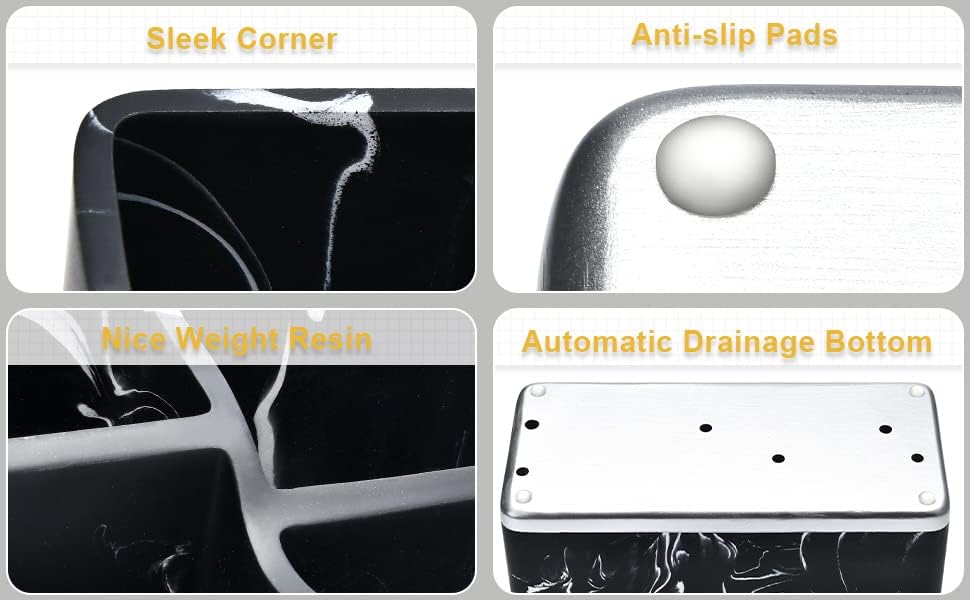 Miniatura 6 de VITVITI Portacepillos de dientes para baño, organizador de baño, encimera de baño, 5 compartimentos, accesorios de baño, almacenamiento para pasta