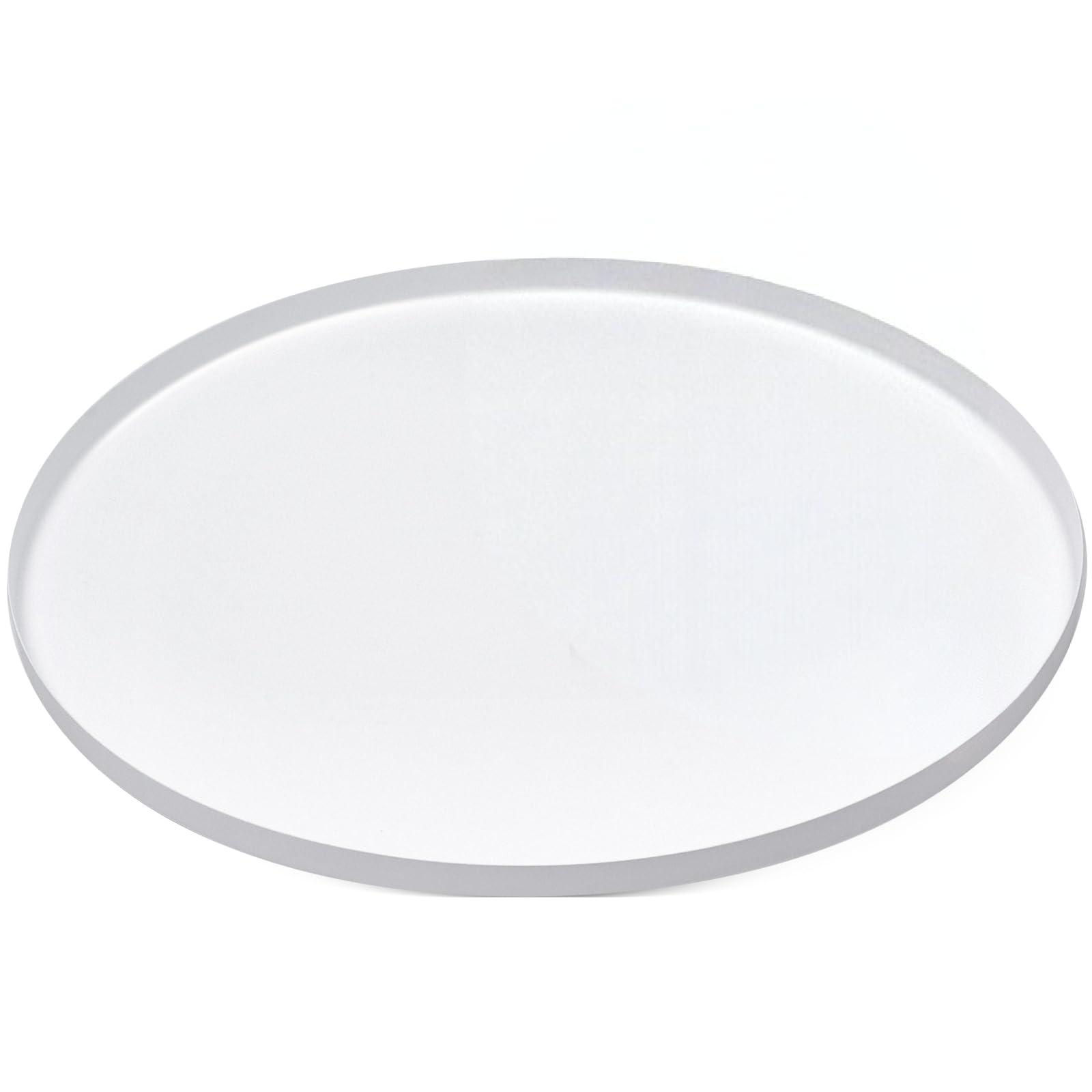 Yvttve White Round Tray Decorative Metal Serving Trays with Anti-slip Mats, Stainless Steel Circle Coffee Table Tray for Kitchen Counter, Centerpiece, Ottoman, Drinks (White, Ø 40 cm)