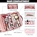 GR69N Travel Makeup Bag Large Capacity Cosmetic Organizer Bag for Women,Flat-Opening Make Up Case Travel Bag Waterproof Toiletry Bag for traveling,Toiletries,Essentials,Accessories,Pink