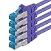 Produktbild 1aTTack.de 3m - CAT6a - Netzwerkkabel violett - 5 Stück CAT 6 A Patchkabel 10000 Mbit s SFTP PIMF 500 MHz kompatibel zu CAT5 CAT6 CAT7 DSL Internet Switch Router
