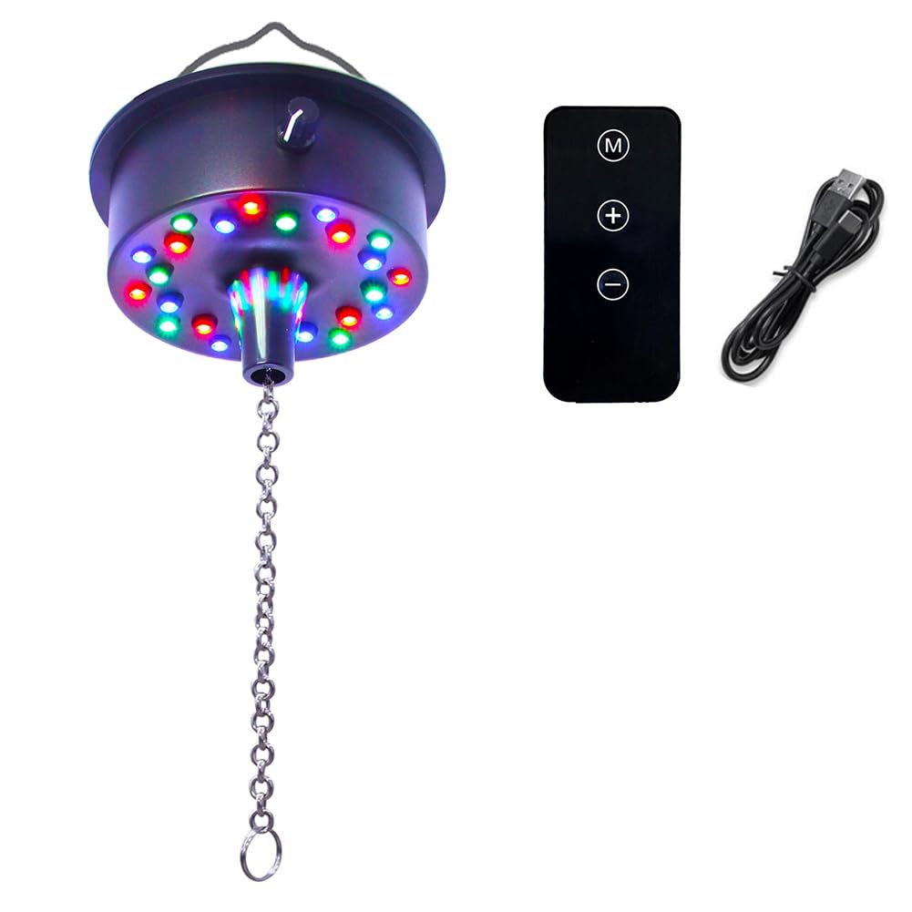 UDSKNV[KSL Mirror Ball Motor with 24 LED Lights, Disco Ball Motor Remote Control for 4/6/8/12 Inch for Party Use