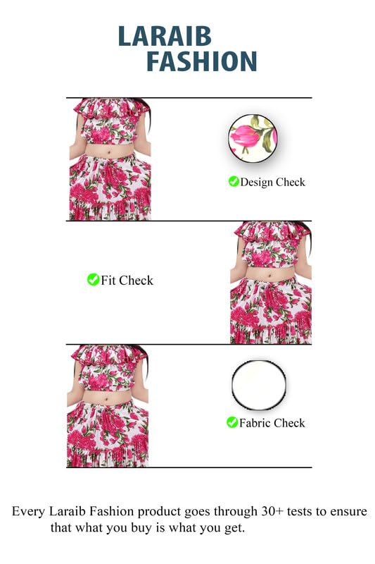 Laraib Fashion Girls Midi Top and Skirt Combo Dress with Cap and Purse offers donot miss