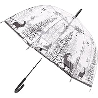 Print Dome Umbrella Friendly Rain And Sun Shield With Full Coverage Easy Grip Handle, Ideal For School, Outdoor For Men's Women's-One Size