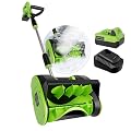 Vibekio 20V 12.2-Inch Cordless Snow Shovel, Battery Powered Snow Blower with Directional Plate, 20-Volt/4.0 Ah Lithium-ion Battery Pack, and Quick Charger Included