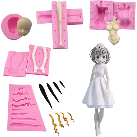 5PCS Silicone Doll Mold: Craft Your Own Charming Dolls