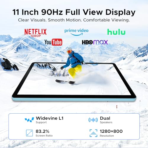 Image of P11 Android 16 Tablet, 11 Inch Tablet with Gemini AI, 48GB RAM+128GB ROM /2 TF, 120Hz, T7250 Octa-Core, 8800mAh /18W, 13MP+5MP, Widevine L1, Face ID, GPS, FM, OTG, Tablet with Keyboard Pen